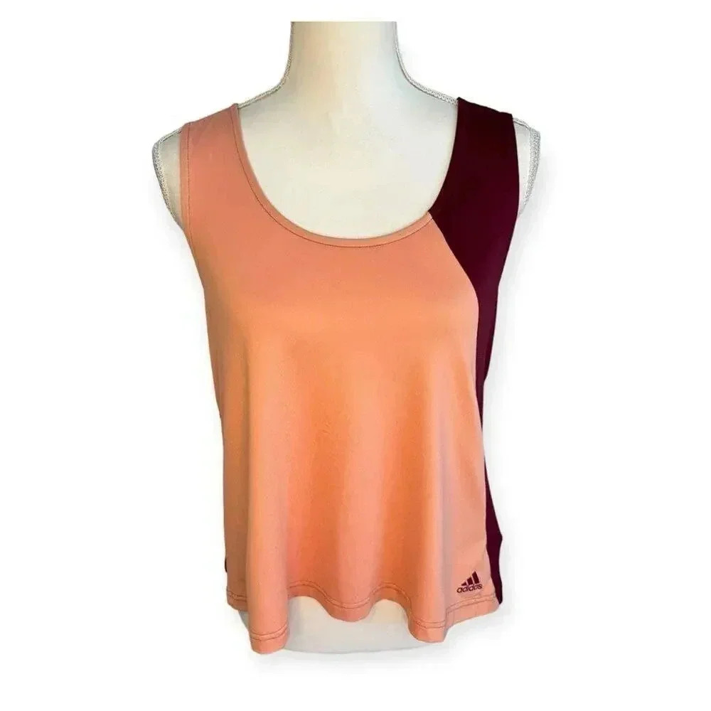 Adidas Women's Small Scoop CB Training Running Tank‎ Top Peach & Purple